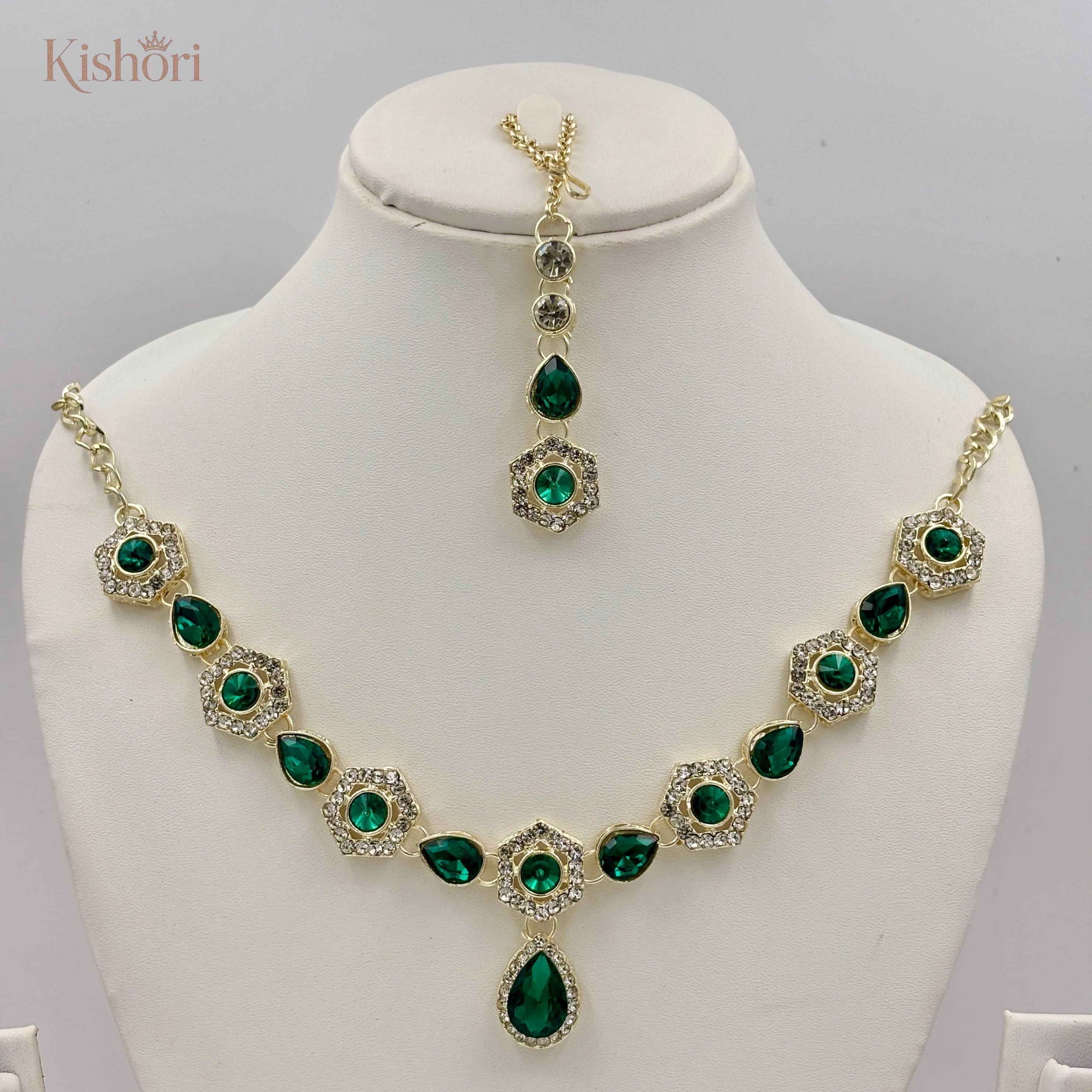 Green Kundan Necklace Set