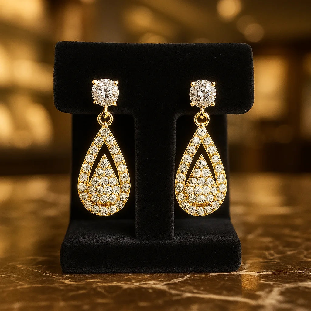 Teardrop Diamond Dangle Earrings