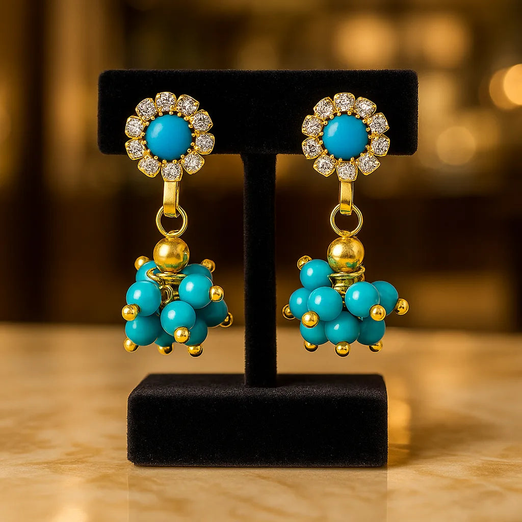 traditional cabachon dangle earring