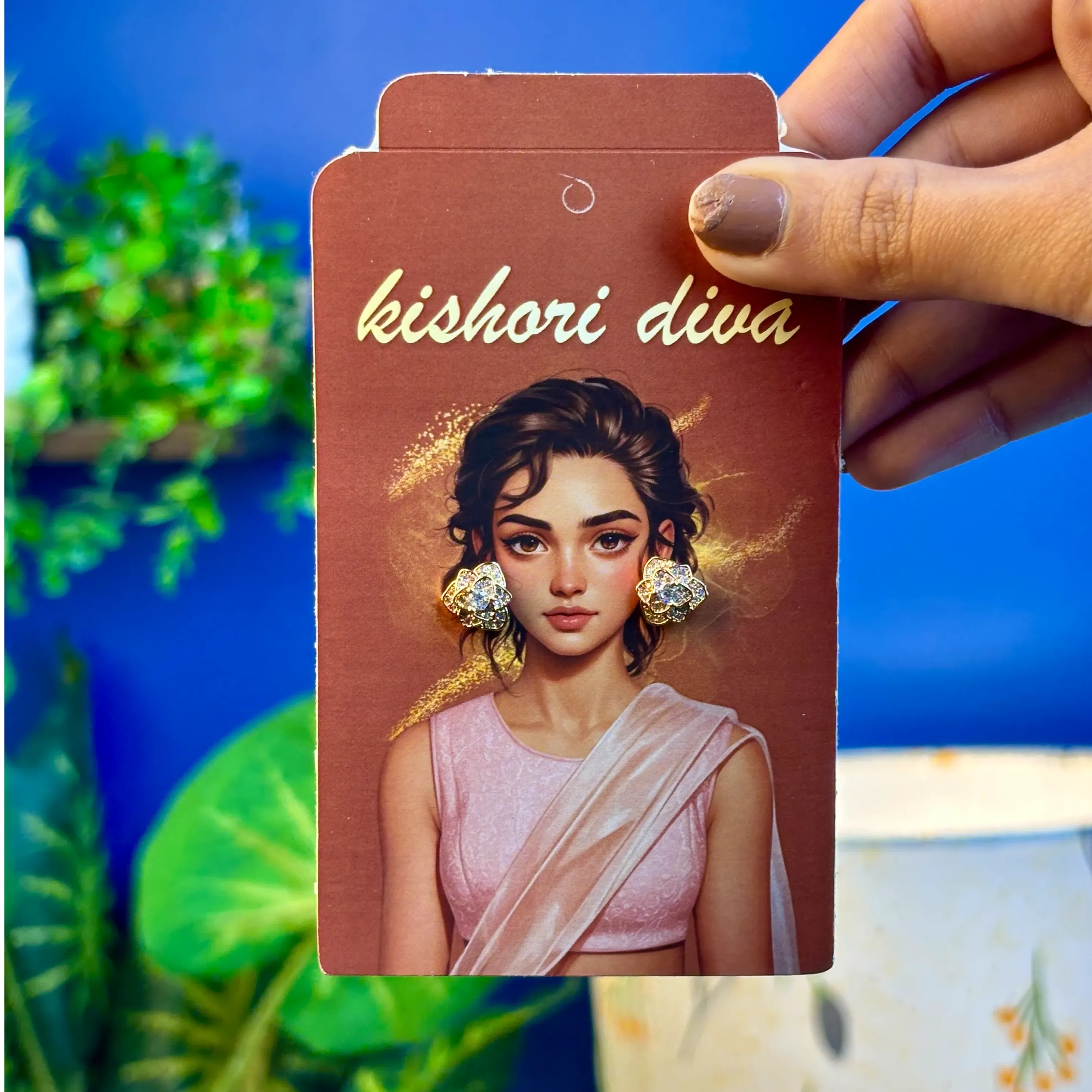 Flower Diamond Stud Earring