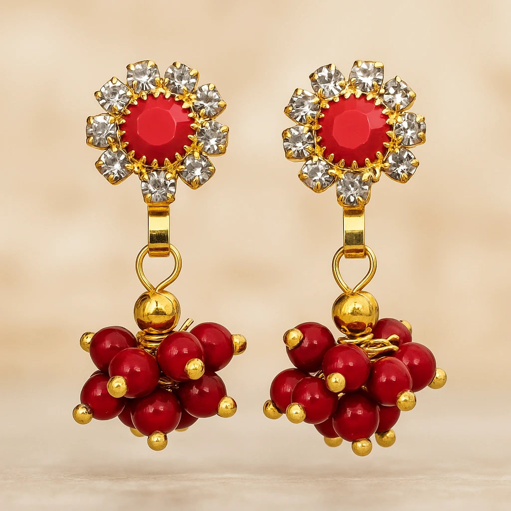 traditional cabachon dangle earring
