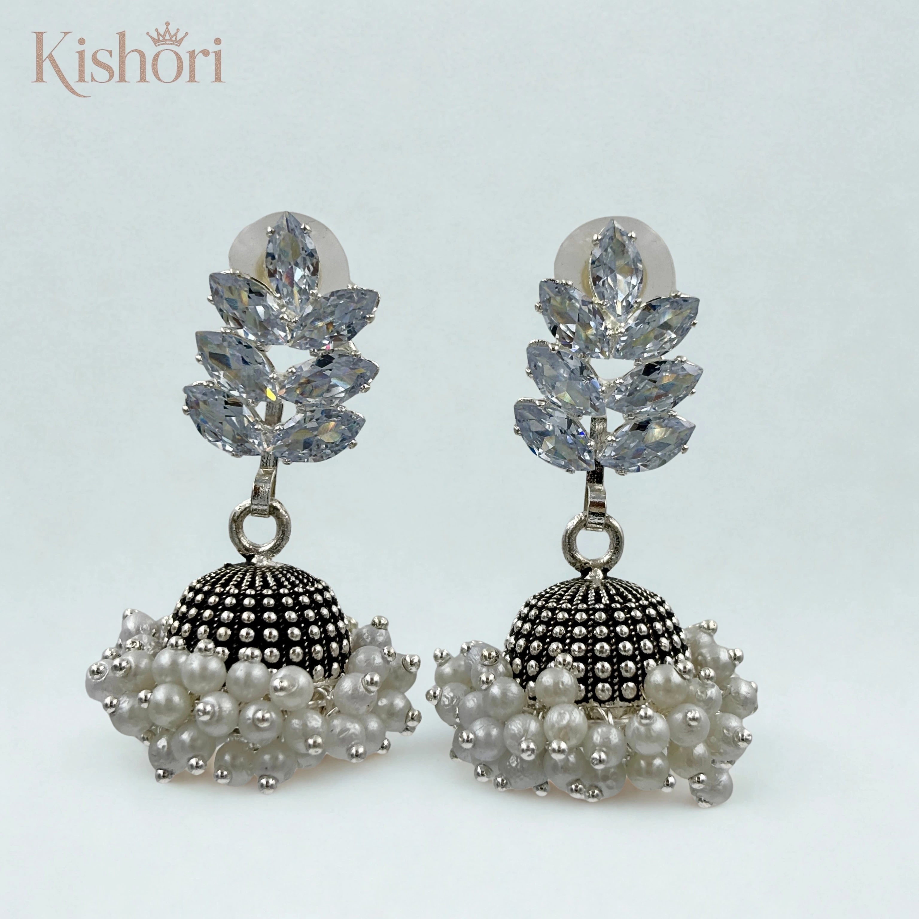 White Aura Jhumkis