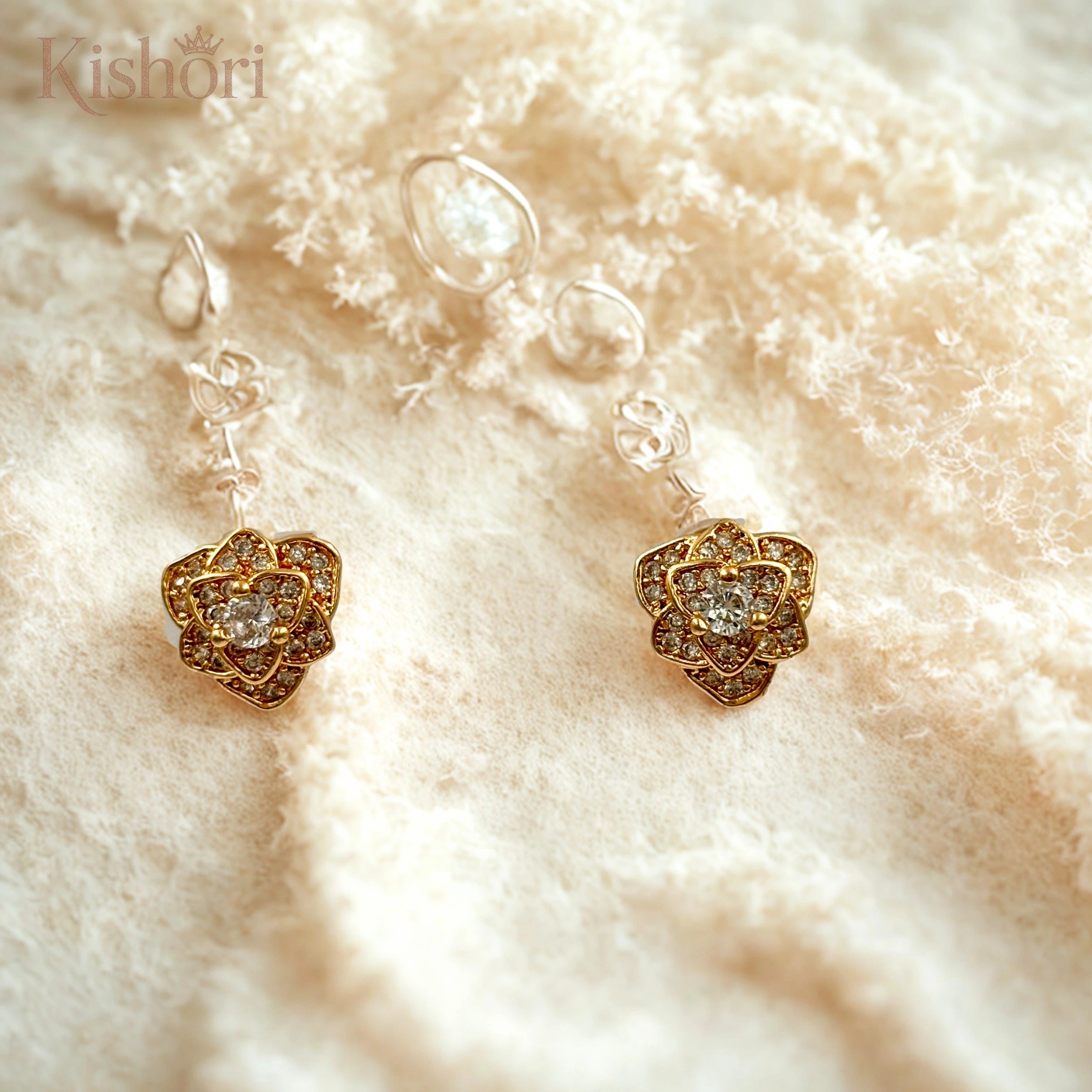Flower Diamond Stud Earring