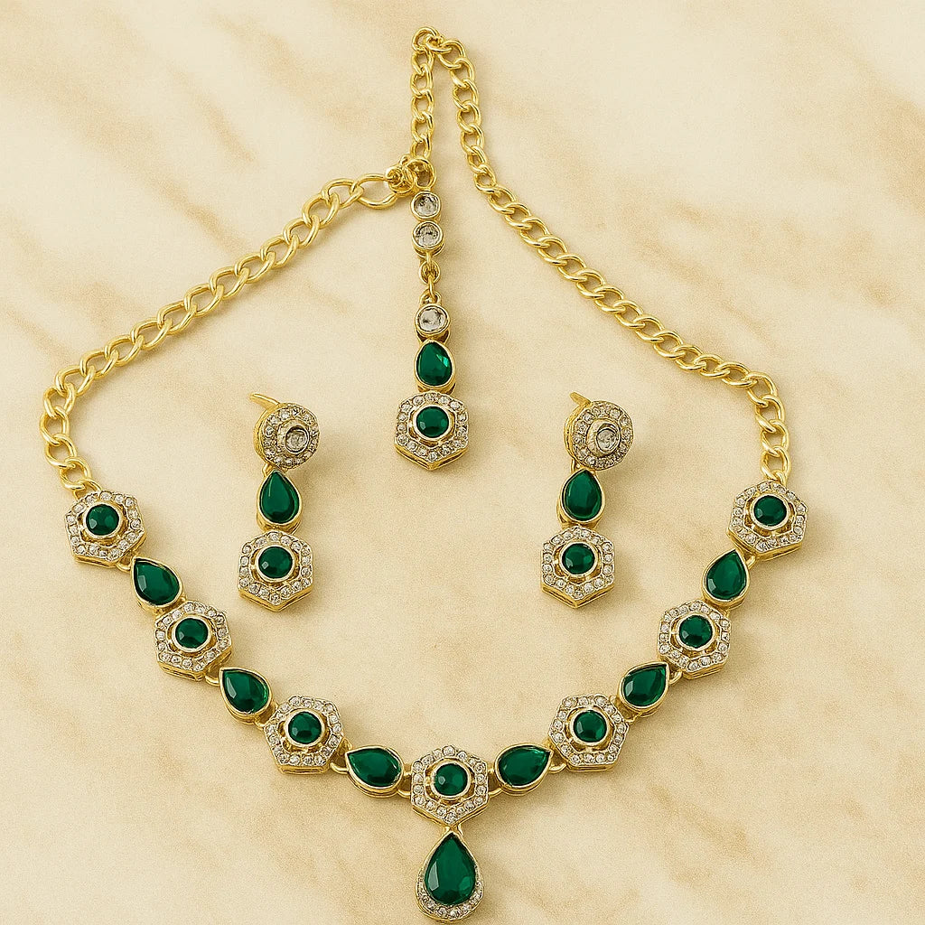 Green Kundan Necklace Set