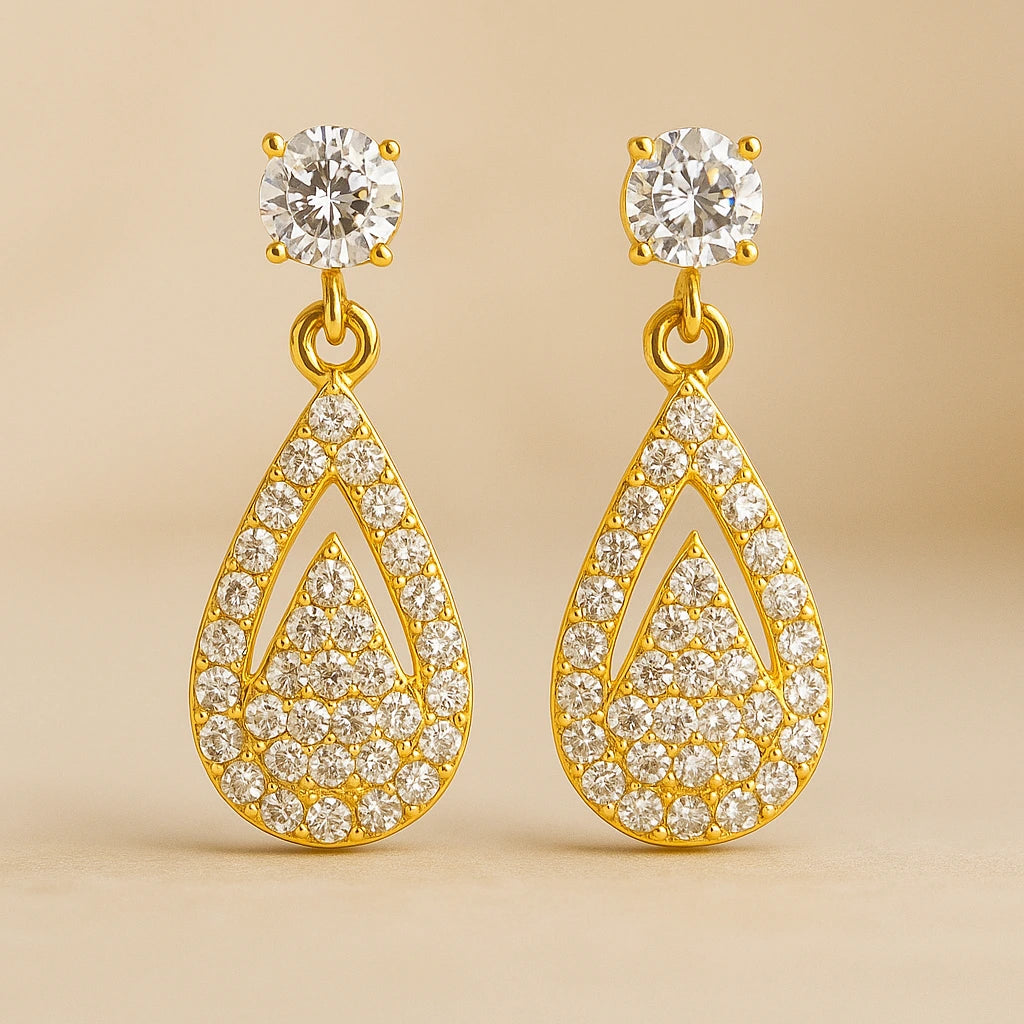 Teardrop Diamond Dangle Earrings