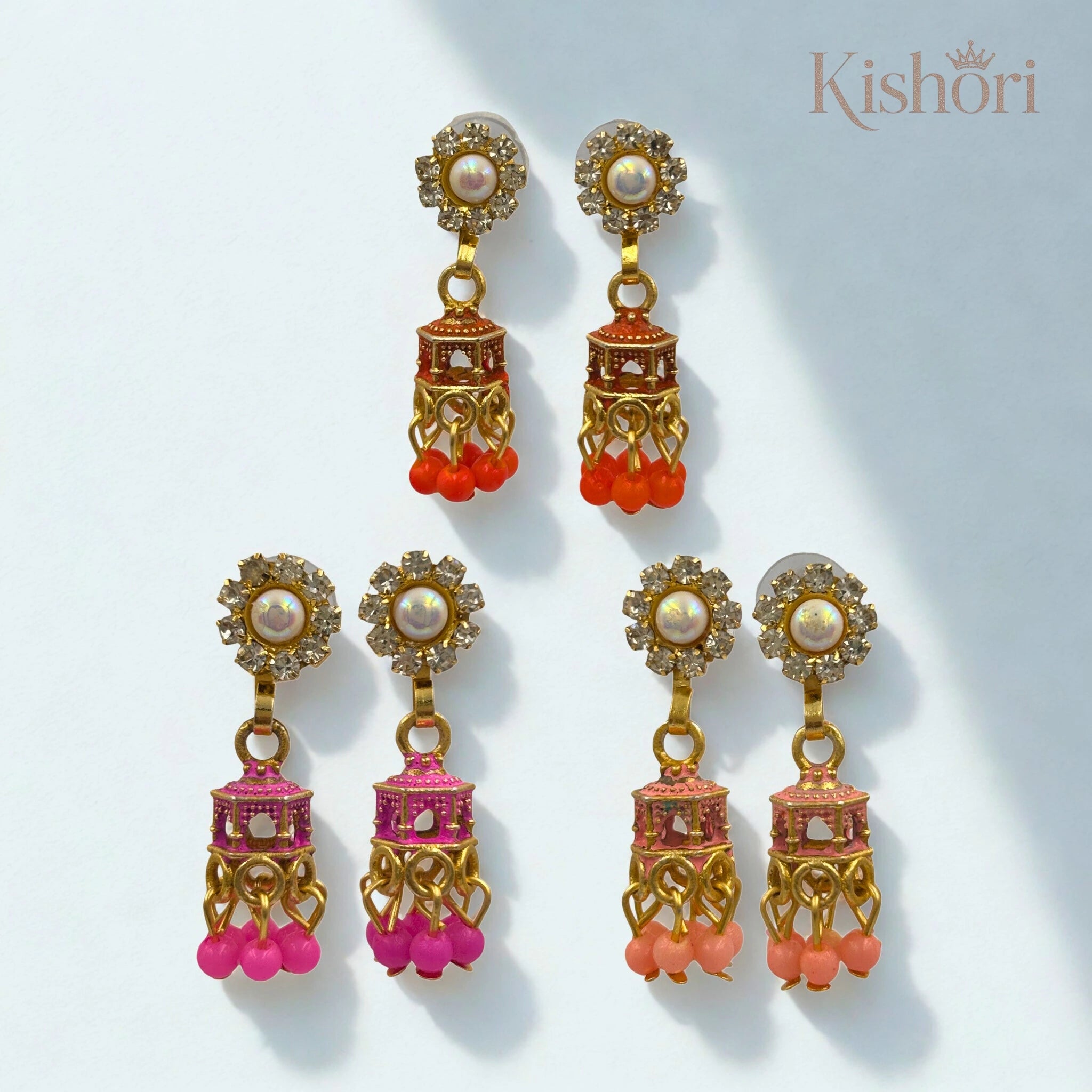 pretty Meenakari Jhumki trio