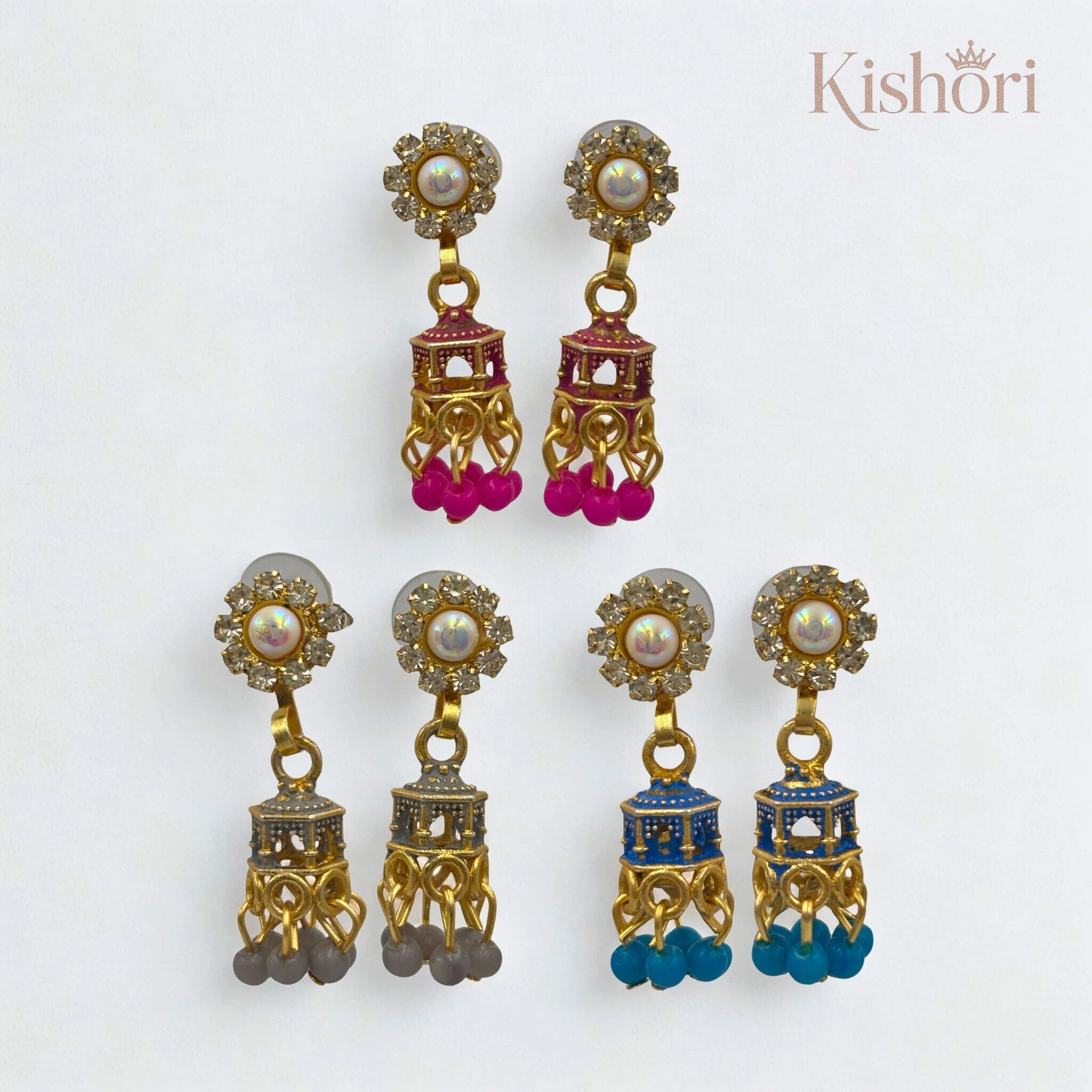 pretty Meenakari Jhumki trio